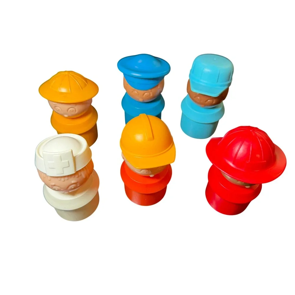 Vintage Tupperware TupperToys Little People Peg Doll Lot of 12 Figures Santa